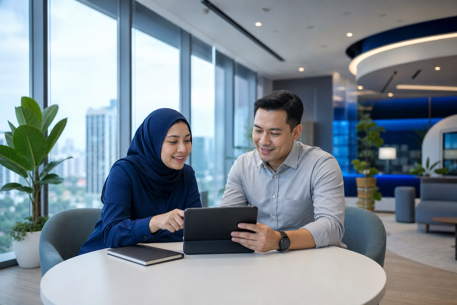 R Pay team meeting in a modern Petaling Jaya office